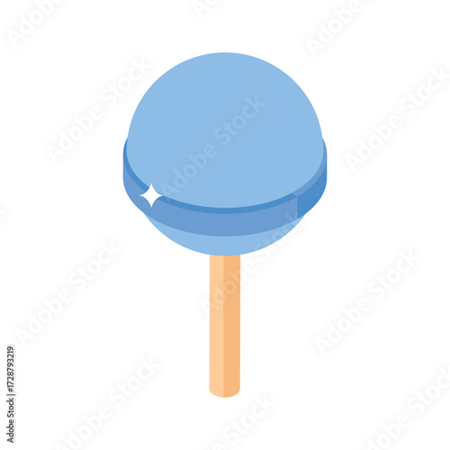 Modern isometric style icon of spiral rainbow lollipop