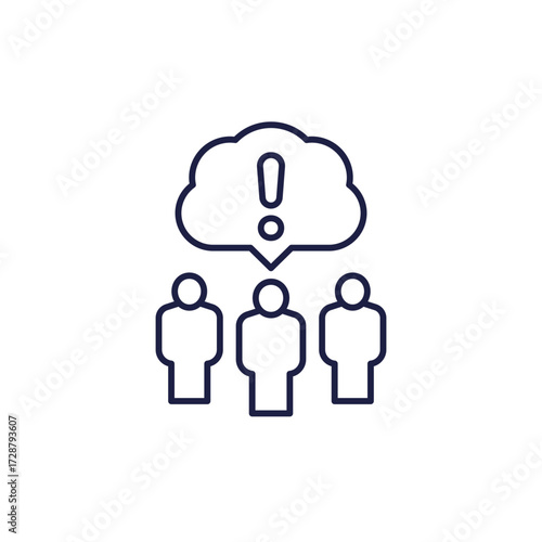 air pollution icon with people in line style
