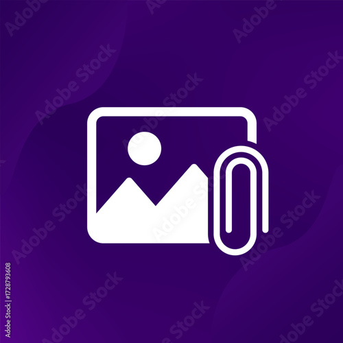 attach image or photo icon, vector pictogram