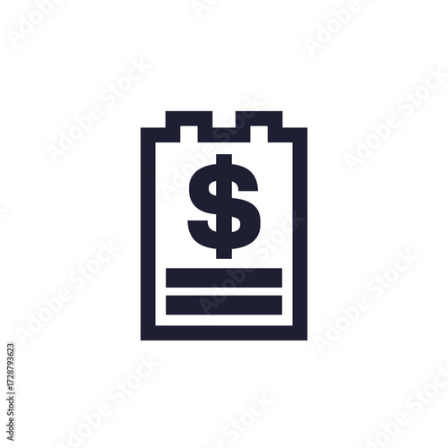 battery cost icon with dollar symbol