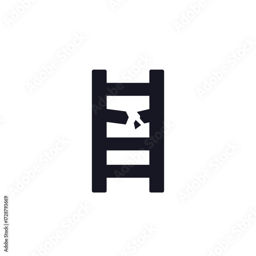 Broken ladder icon on white