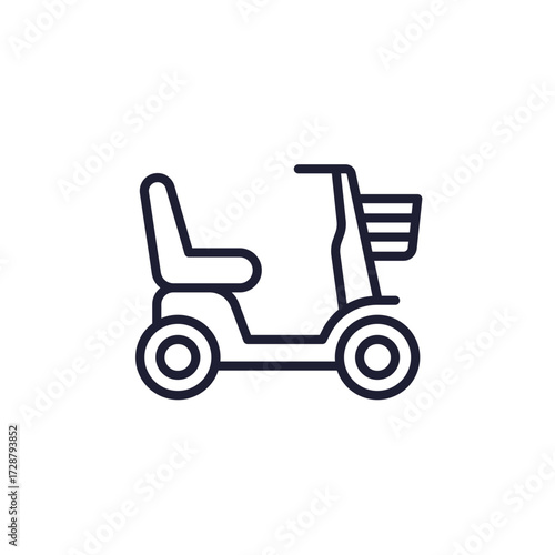 mobility scooter line icon on white