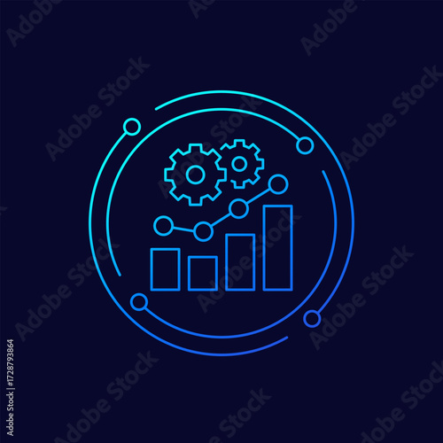 performance metrics icon, linear design