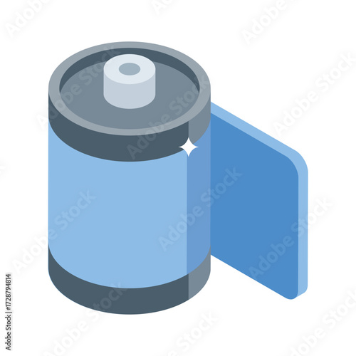 Handy isometric style icon of vintage camera roll