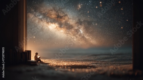 Solitude beneath the cosmos: A moment of reflection under celestial light