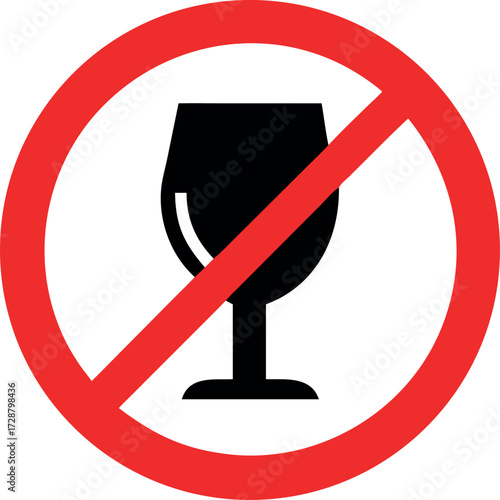 no alcohol sign, alcohol not allowed sign vector