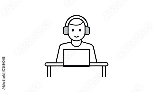 Minimalist Call Center Support Icon