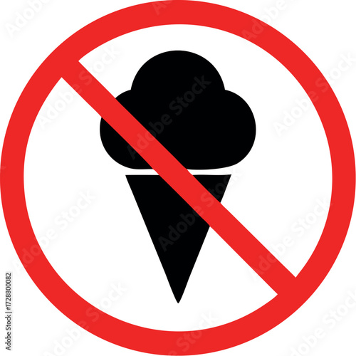 No ice cream symbol vector illustration