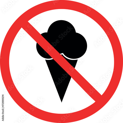 No ice cream symbol vector illustration