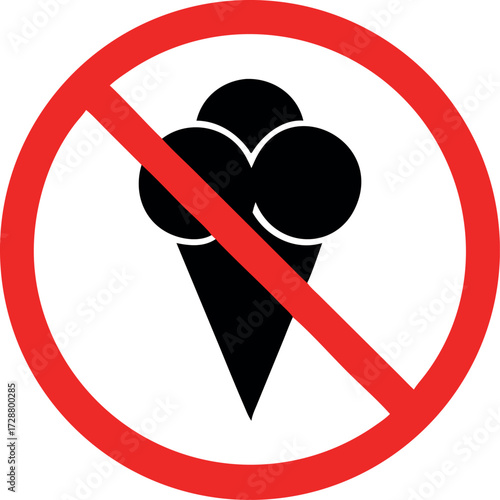 No ice cream symbol vector illustration