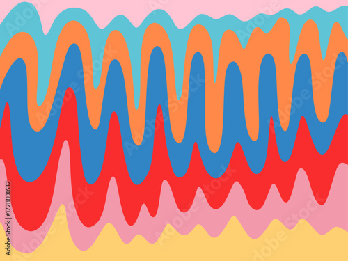 Abstract Liquid Wavy Background of Flowing Geometric Shapes in Vibrant Multicolor Banner Design Fluid Modern Vector Design Pattern