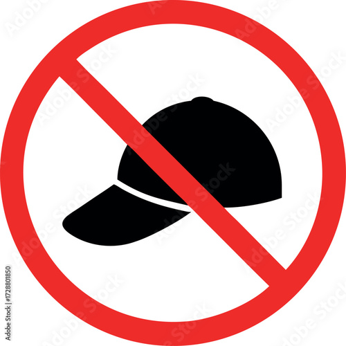 No hat sing vector illustration