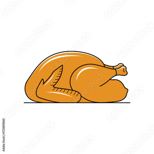 Vector art of roasted turkey illustrated