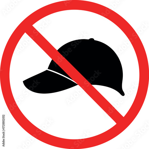 No hat sing vector illustration
