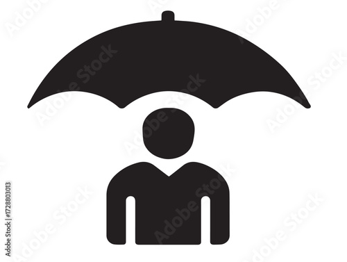 Insurance silhouette icon vector illustration solid black policy coverage and security