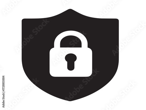Internet security silhouette icon vector illustration solid black online safety and privacy