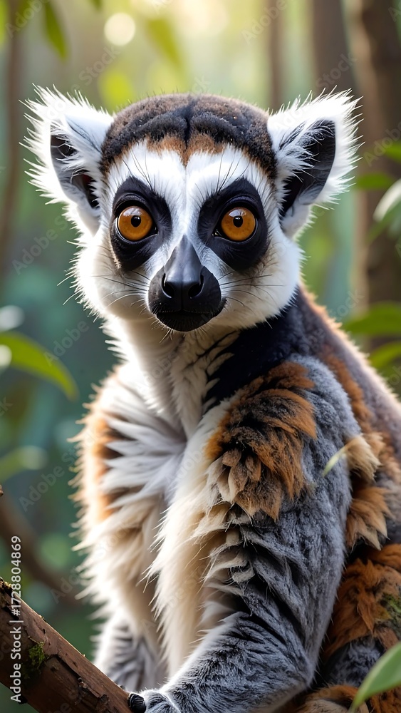 Obraz premium Close-up lemur portrait