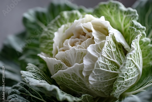 Wallpaper Mural Up close with white cabbage, a cultivated variety, showcasing the intricate texture and freshness of the vegetable. Torontodigital.ca