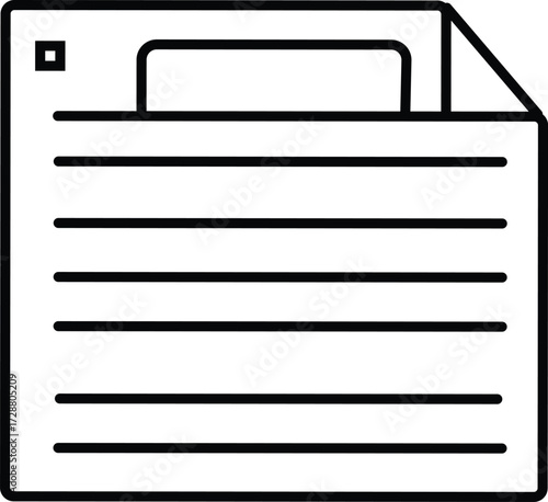 Document File Paper Page Line Icon for Business Office Administration and Digital Note Taking Software User Interface Design