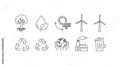 Vector art of eco icons isolated