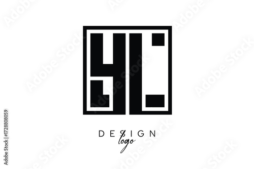 YL Double Letter Monogram Logo – Bold Square Typography Initials for Modern Branding, Identity & Professional Design