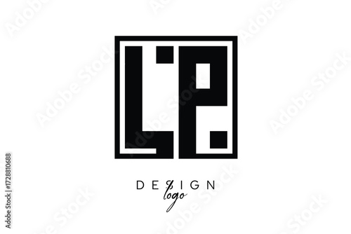 LP Double Letter Monogram Logo – Bold Square Typography Initials for Modern Branding, Identity & Professional Design