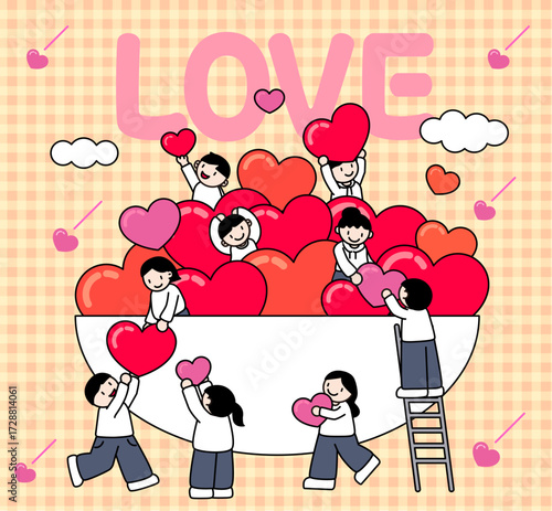 여러사람들이 따뜻한 마음을 나누고 있는 이미지