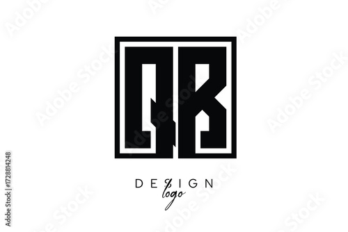 QB Double Letter Monogram Logo – Bold Square Typography Initials for Modern Branding, Identity & Professional Design