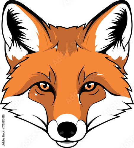 Stylized Fox Face Vector Illustration