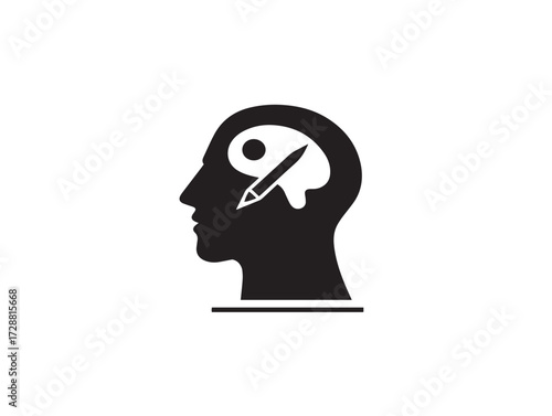 Marketing and Design silhouette icon vector illustration solid black promotional material creation