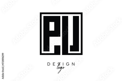 PV Double Letter Monogram Logo – Bold Square Typography Initials for Modern Branding, Identity & Professional Design