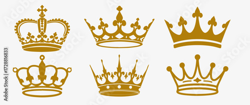 Majestic royal crown emblem design with intricate details and regal embellishments in black and yellow