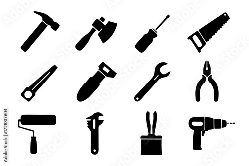 Set of construction tools icons for various projects