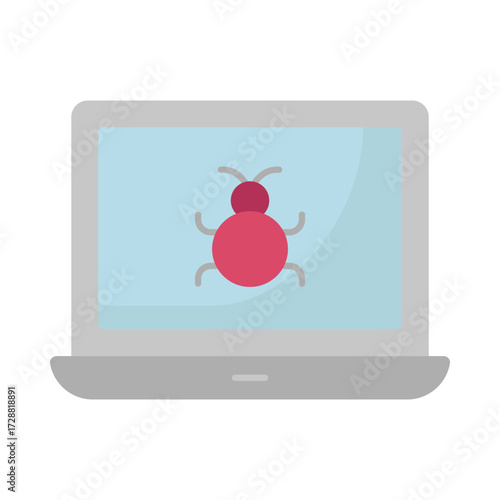  laptop virus Vector Icon which can easily modify or edit