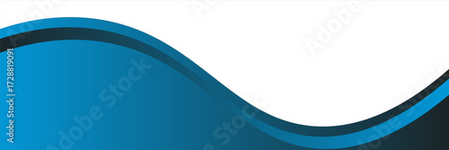 Banner design with diagonal wavy light blue stripes pattern. Modern lines abstract presentation background.