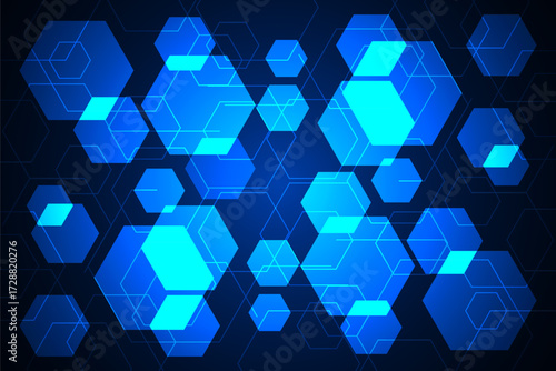 vector sci-fi hexagonal futuristic pattern, innovation future technology background	

