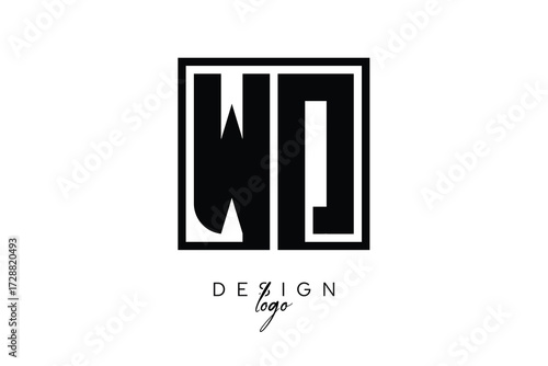 WD Double Letter Monogram Logo – Bold Square Typography Initials for Modern Branding, Identity & Professional Design