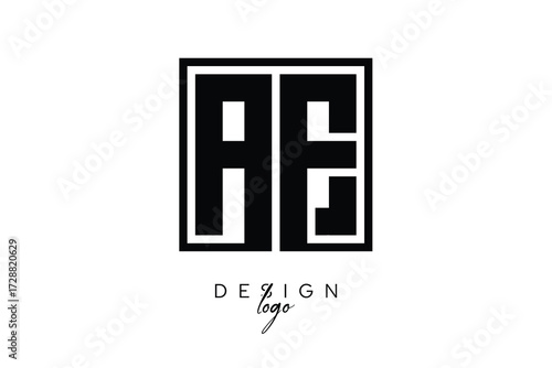 AE Double Letter Monogram Logo – Bold Square Typography Initials for Modern Branding, Identity & Professional Design