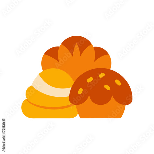 Vector art of assorted bread and pastries