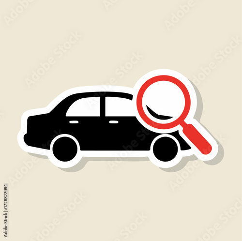 Car Search Icon Vector