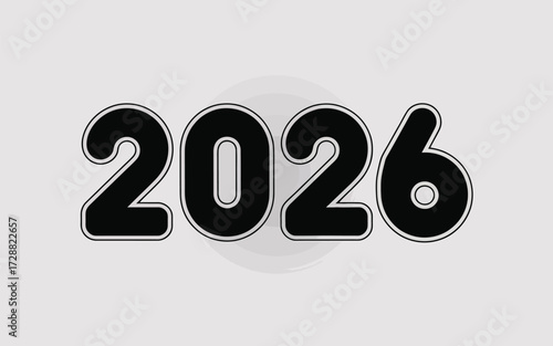 Bold vector graphic 2026 year numbers modern graphic design illustration eps silhouette vector illustration white background