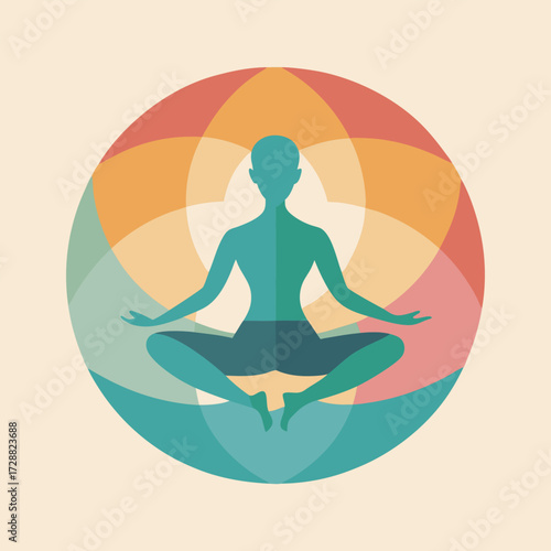 Set of diverse yoga poses in a clean modern flat vector illustration style