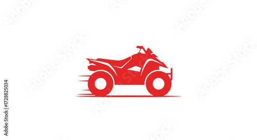 Red ATV Off-Road Vehicle on White Background for Adventure and Recreation