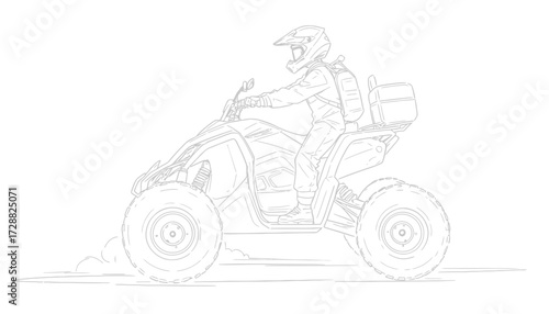 Person Riding All-Terrain Vehicle in Action on Rough Terrain