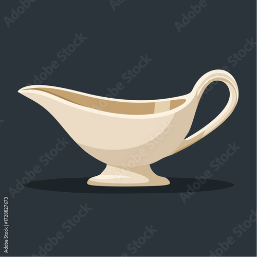 Elegant Vector of Sauce or Gravy Boat for Cooking, Dining, and Recipe Graphics