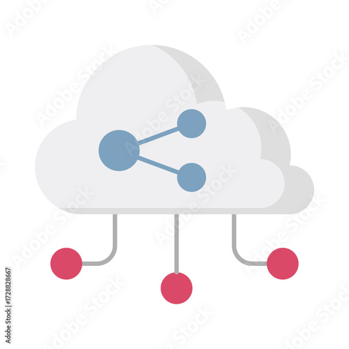 Cloud computing Vector Icon which can easily modify or edit