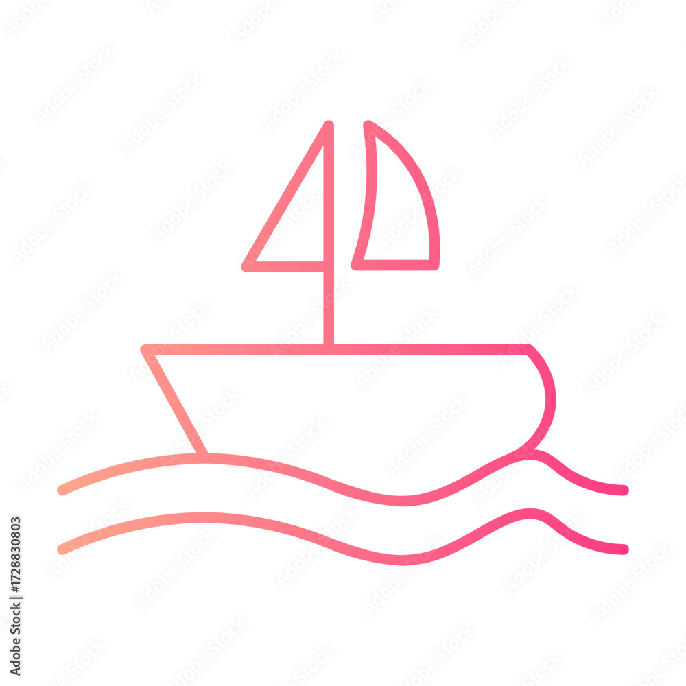 Fototapeta premium sailboat gradient icon