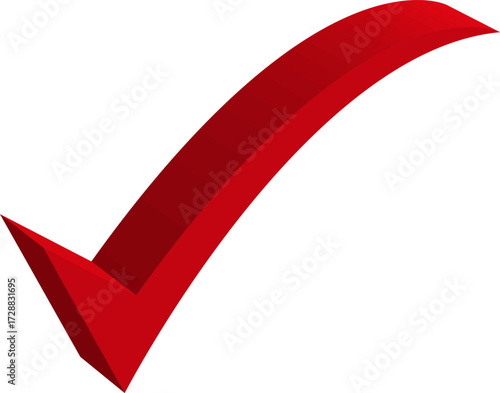 Red check mark symbol on white background