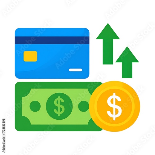 Financial growth with credit card and cash