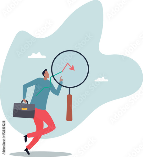 Stock market or Cryptocurrency decline, down turn or economic recession, market plunge signal,about a man and his life.
